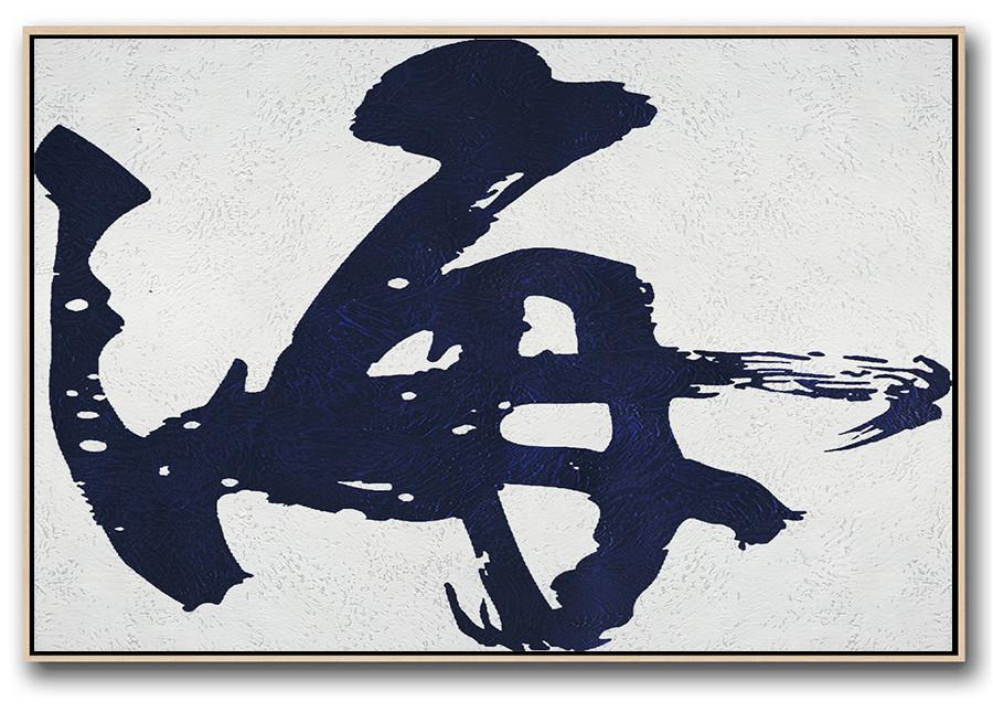 Horizontal Navy Minimalist Art #NV94C - Click Image to Close